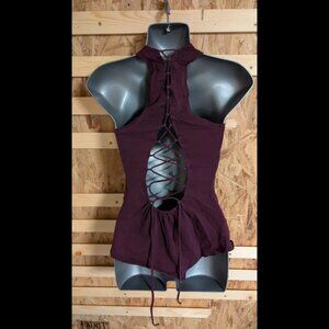 ZhenNymph Purple Corset Bohemian Top M/L